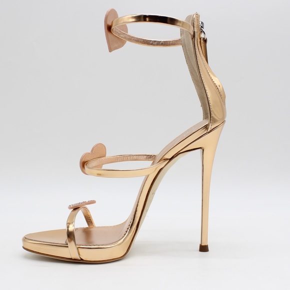 Authentic Giuseppe Zanotti Metallic Heart Sandals - Picture 3 of 7